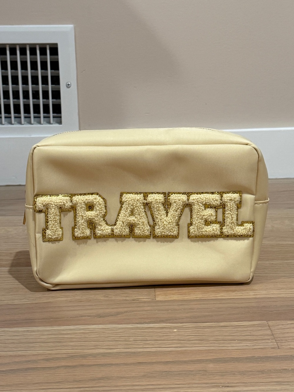 NWOT Tan “Travel” Cosmetic Pouch
